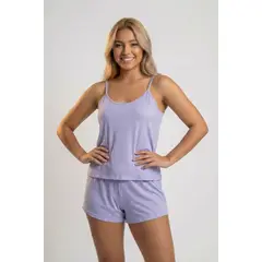 LILI PINK - Conjunto de pijama con short en dos piezas confeccionada en poliester