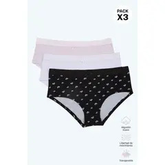 LILI PINK - Hípster confeccionado en algodón sin costuras paquetería x3