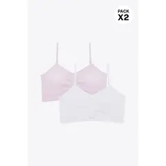 LILI PINK - Top para niña sin costuras paquete x2
