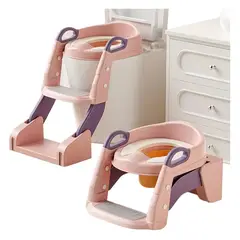 FRAGOLA KIDS - Vasenilla Escalera Baño 3 En1 Reductor Inodoro Entrenamiento Rosa