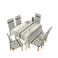 MILOPTS - Juego 7 Piezas Mantel + 6 Fundas Sillas Comedor