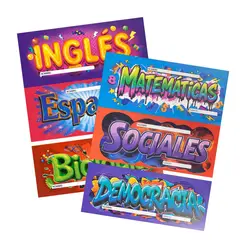 GENERICO - Set x 2 Stickers Materias en Español para Marcar Cuadernos