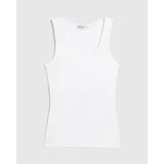 PATPRIMO - Camiseta Básica De Manga Sisa  Para Mujer Blanco