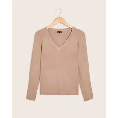 PATPRIMO - Saco Para Mujer Cuello V Marca Beige #30330381