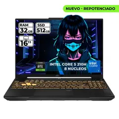 ASUS - PORTATIL GAMER TUF INTEL CORE I5 210-H RTX 3050 32GB RAM 512GB SSD FHD 144HZ