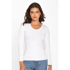 DIANE & GEORDI - Camiseta cuello V 4306 - Blanco