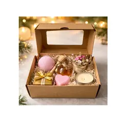 INFANTILES CAJUROMIX - Caja Regalo Kraft Con Ventana Transparente Pack X6