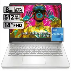 HP - PORTÁTIL 14-DQ3502LA INTEL CELERON N4500 8GB RAM 512GB SSD 14″ FREEDO SILVER magnífico