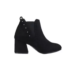 GENERICO - Botín Tacón Ancho Textil Mujer