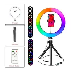 GENERICO - Aro De Luz Con Trípode 26 Cm / Accesorio Contenido Audio Visual RGB