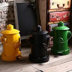 GENERICO - Papelera Hidrante Estilo Industrial Retro Bote Basura Negro
