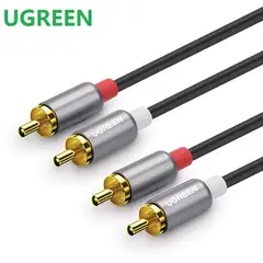 UGREEN - Cable Auxiliar Audio 2RCA a 2RCA Conectores Macho Estéreo 1.5 m