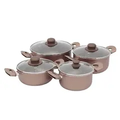 UNIVERSAL - Batería de Cocina Ámbar 11 Piezas de Aluminio Antiadherente con Tapa de Vidrio