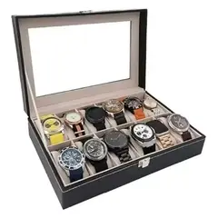 ZHOPI CO - Caja Organizador De Relojes 12 Puestos Porta Relojes