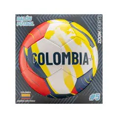 ZOOM SPORT - BALON ZOOM FUTBOL 5 CAJA COLOMBIA 2 MANCHAS BLANCO