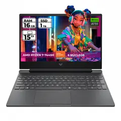 HP - Portátil Victus Gaming 16gb 1tb Ryzen 7-7445hs Rtx 4050