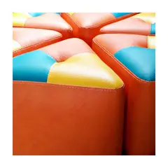 GENERICO - Puff x 6 Triangulares Para Niños Color Naranja