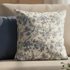 NOSSARENA - Cojín estampado azul 45x45cm