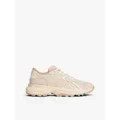 TOMMY HILFIGER - Tenis beige de cuero con monograma TH