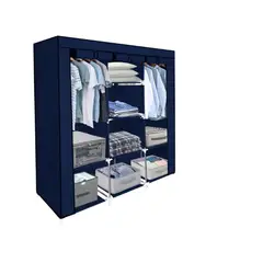 GENERICO - Closet Portátil Armable 3 Puertas con Barra para Colgar y Compartimentos