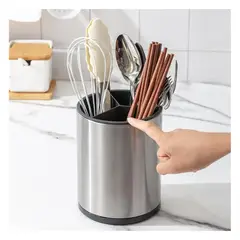 GENERICO - Organizador de Utensilios de Cocina Metálico con Drenaje