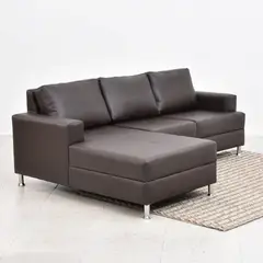 SOFA MARKET - Sofa Esquinero Boris Izquierdo 5 Puestos Ecocuero Cafe