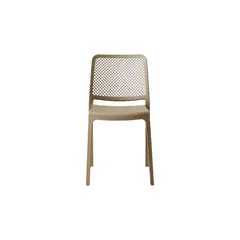 RTA DESIGN - Silla Manhattan Taupe Con espaldar en rejilla y diseño minimalista