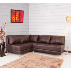 SOFA MARKET - Sofa Esquinero Square Izquierdo 5 Puestos Ecocuero Cafe