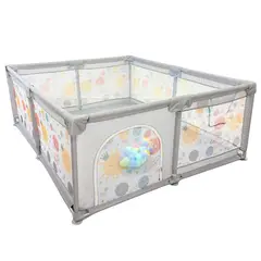 GENERICO - Parque Infantil Corral De Juegos Para Bebes + 50 Pelotas Gris