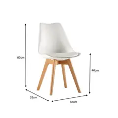RTA DESIGN - Silla Fyn Negro Diseño Minimalista Con Espaldar Cojín y Patas De Madera