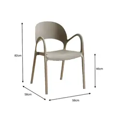 RTA DESIGN - Silla Bremen Taupe Con espaldar reposa brazos y diseño minimalista