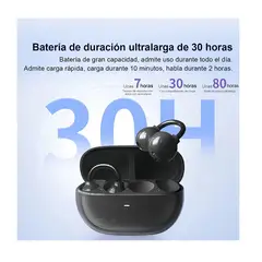 GENERICO - Audífonos Bluetooth Deportivos con Gancho y Estuche de Carga