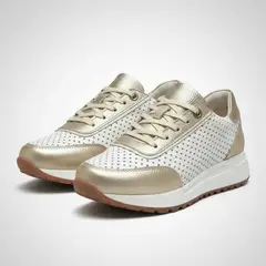 EVEGONZ - Zapato Deportivo de Mujer Tenis Cómodos Blanco En cuero