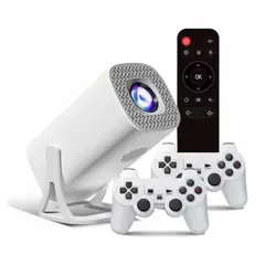 GENERICO - Proyector Android P40 HD 720P con 3800 Juegos, 2 Controles Inalámbricos, WiFi 6 y Bluetooth