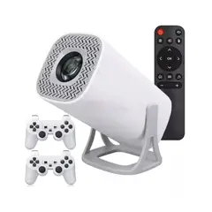 GENERICO - Proyector Android P40 HD 720P con 3800 Juegos, 2 Controles Inalámbricos, WiFi 6 y Bluetooth