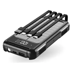 INNOVA - Power Bank Solar 25.000mah Todo Terreno Cargador Portátil 4 Cables Integrados