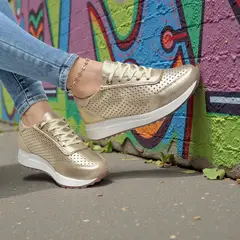 EVEGONZ - Zapatos de Mujer en Cuero Tenis Comodos Livianos