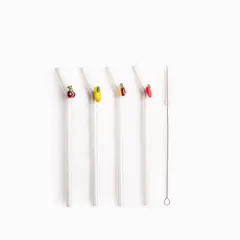 AMBIENTE GOURMET - Pitillos de vidrio frutas set x4