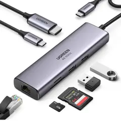 UGREEN - Adaptador Hub Multipuerto 7 En 1 (100W) USB-C Lector Tarjetas SD HDMI