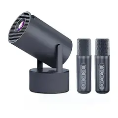 GENERICO - Proyector HY300 Pro Android Karaoke WiFi 130” con Micrófonos Inalámbricos