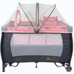 GENERICO - Cuna Corral Para Bebe Toldillo Camping Cambiador Pañalera Niño Y Niña Fucsia