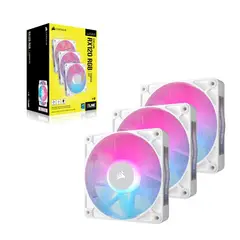 CORSAIR - Kit Triple Ventilador RX120 RGB 120mm para PC Gamer Blanco