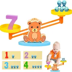 GENERICO - Balanza Matemática De Madera Para Niños Juego Educativo De Equilibrio y Conteo Juguete Didáctico