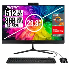 ACER - AIO Aspire C24-2G-LR14 AMD Ryzen 7 5825U SSD 512GB DDR4 8GB 23.8" FHD FreeDOs