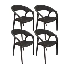 BOXBIT - SET X 4 SILLA EXTERIOR RATAN CURVE CAFÉ