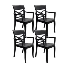 BOXBIT - Set de 4 Sillas Exterior Florencia Con Brazos - Grafito