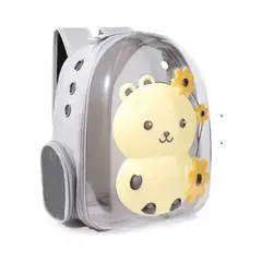 GENERICO - Mochila Transportadora Transparente para Mascotas Diseño Oso