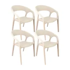 BOXBIT - SET X 4 SILLA EXTERIOR RATAN CURVE BEIGE