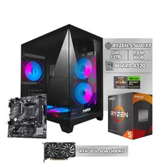 POWER GROUP - COMPUTADOR GAMER RYZEN 5 5600XT - RTX 3050 6GB - CHASIS PECERA 5 FANS RGB - RAM 16gb - 1.5TB