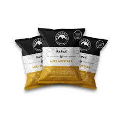 GARABATOS - Papas Miel Mostaza 100g Monterojo 3 Pack